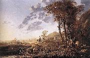 Aelbert Cuyp Evening Landscape with Horsemen and Shepherds oil